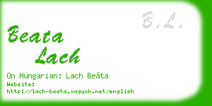 beata lach business card